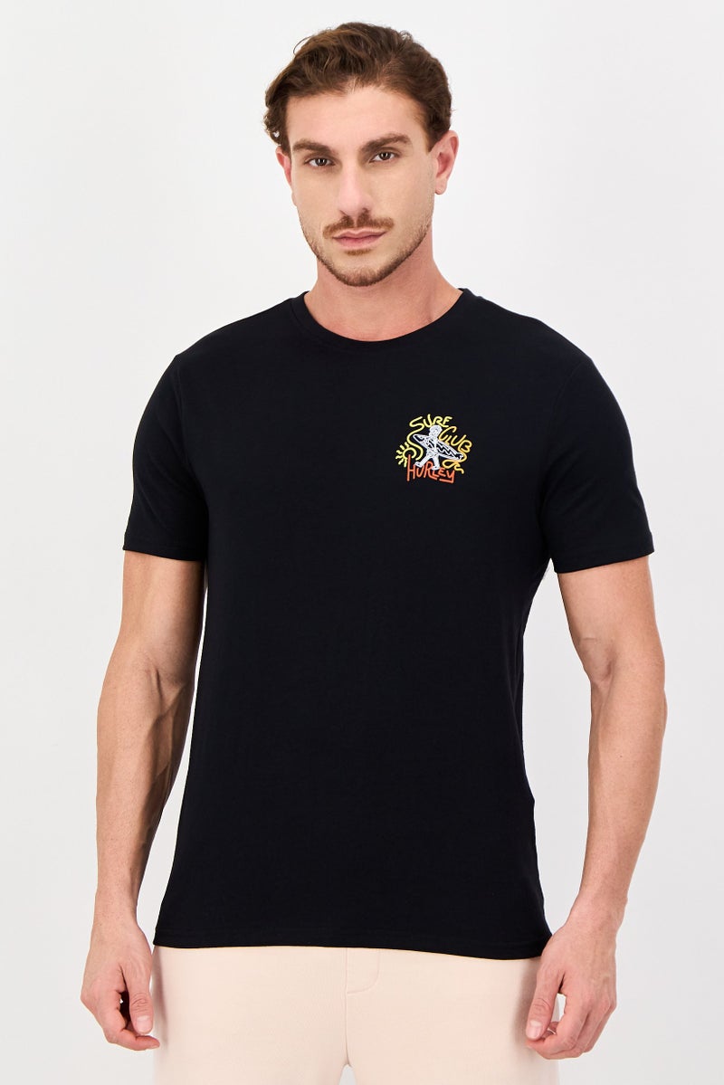 Hurley Men Sportswear Fit Short Sleeve Outdoor T-Shirt, Black - Image 1